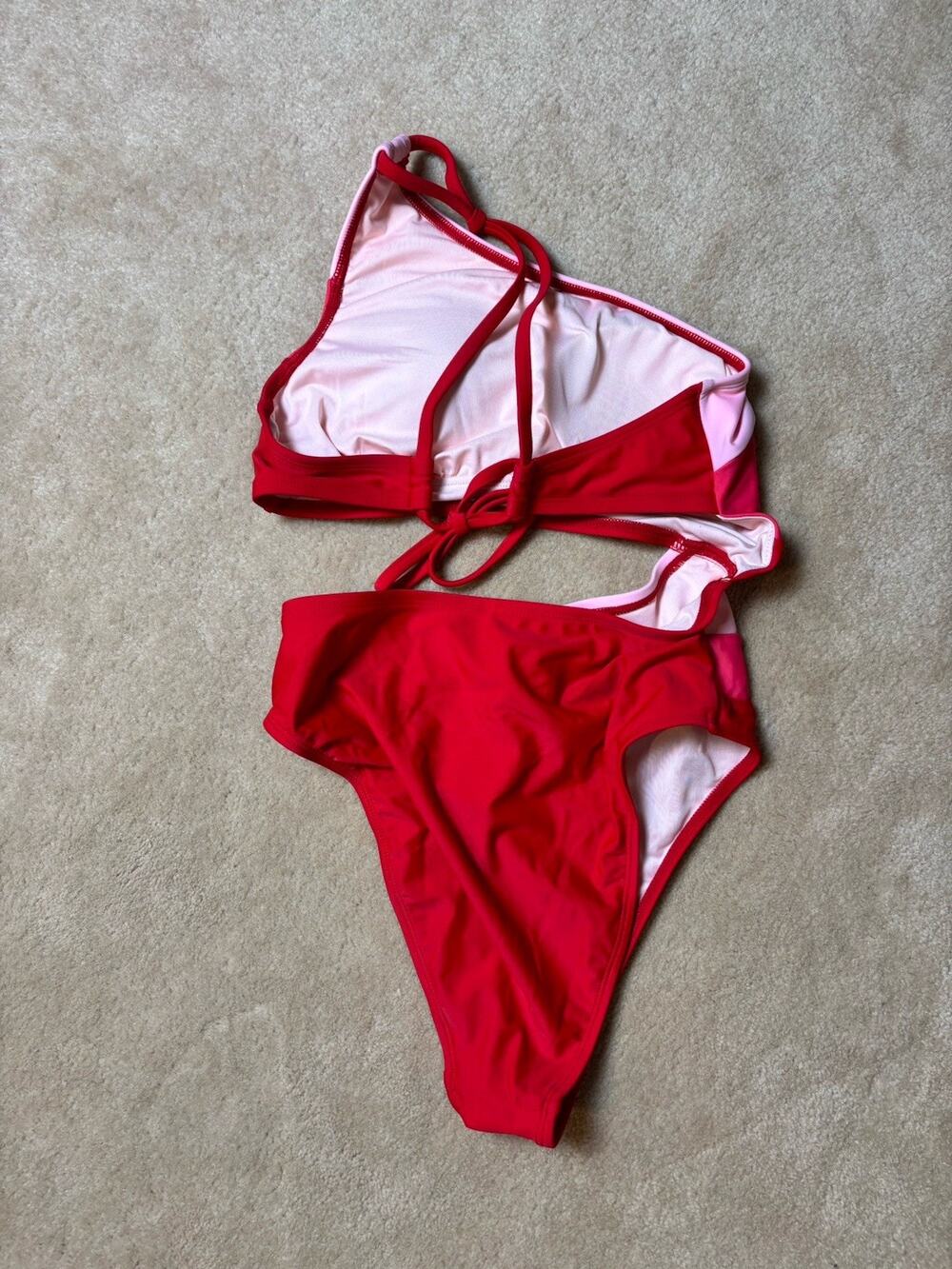 NWT Cupshe Pink And Red Swimsuit Small